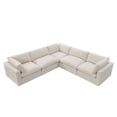 thumbnail image 3 of Rustic Manor Saniyah Cream White Linen Modular L-Sectional, 3 of 9