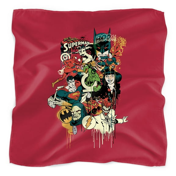 Justice League Dripping Characters Bandana (21 in x 21 in)