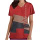 thumbnail image 2 of Fiudx Ofertas de La Semana Blusa de Manga Corta con Cuello En V para Mujer, Uniforme de Trabajo, Impresión de Bolsillo, 2 of 5