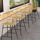 thumbnail image 4 of Costway Silla de Bar, Juego de Taburetes de 2 Piezas con Respaldo de Ratán & Reposapiés, Silla Alta Ergonómica con Marco de Hierro & Almohadillas Antideslizantes, para Comedor, Patio, Balcón, 4 of 4