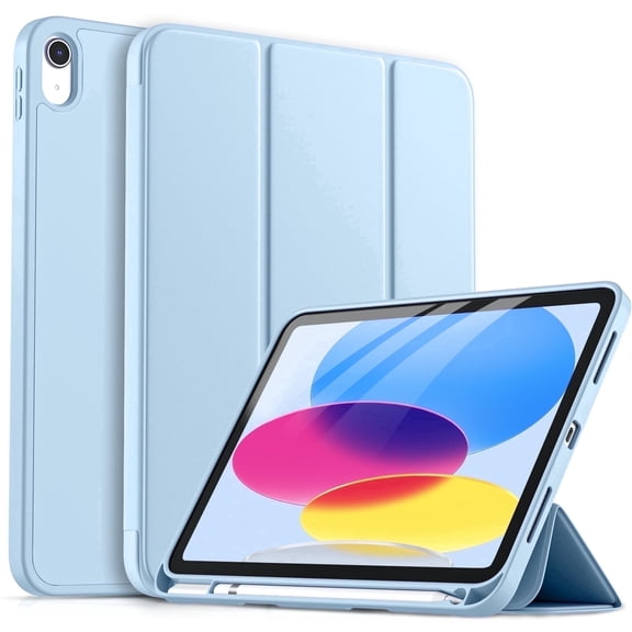 GEAK Compatible with Apple iPad A16 Case 11 inch & iPad 11th 10th Generation Case Cover 10.9 inch with Pencil Holder, Blue