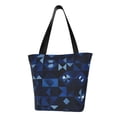 thumbnail image 2 of Ladies Casual One Shoulder Carry Shopping Bag Large Capacity Light 13×11in Used For Shopping Beach Play Travel Shopping Midnightblue Geometric Patterns_2, 2 of 8