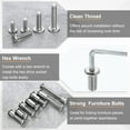 thumbnail image 4 of Uxcell 20Sets M6x80mm Hex Drive Socket Cap Bolt M6*12mm Nuts with M4 Hex Wrench Silver, 4 of 7