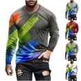 thumbnail image 2 of Qingpeng Mens T Shirts Graphic Print Causal Long Sleeve Tie Dye Pullover Shirts Workout Crewneck Sweatshirts Clothes Top, 2 of 4
