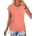 thumbnail image 2 of Corset Tops For Women, Short Sleeve T Shirts Round Neck Cute Tunic Tops Basic Tees Blouses Loose Fit Pullover Women Long T Shirts Tops 2025 White Shirt Womens Casual Tops (XXL, Pink) ZMTing, 2 of 4