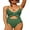 Olive, variant on Women's V Neck One Piece Swimsuits Ruffled Lace Up Monokini Swimwear