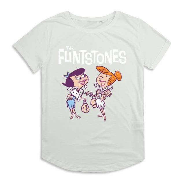 The Flintstones - Camiseta Tea de Vilma y Betty Manga Enrollada para Mujer (Verde Apoagado)