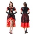 thumbnail image 4 of URSOFINE Women's Heart Queen Costume Set, Black Red Lace High Low Dress with Crown Gloves for Halloween Fancy Dress Party, 4 of 8