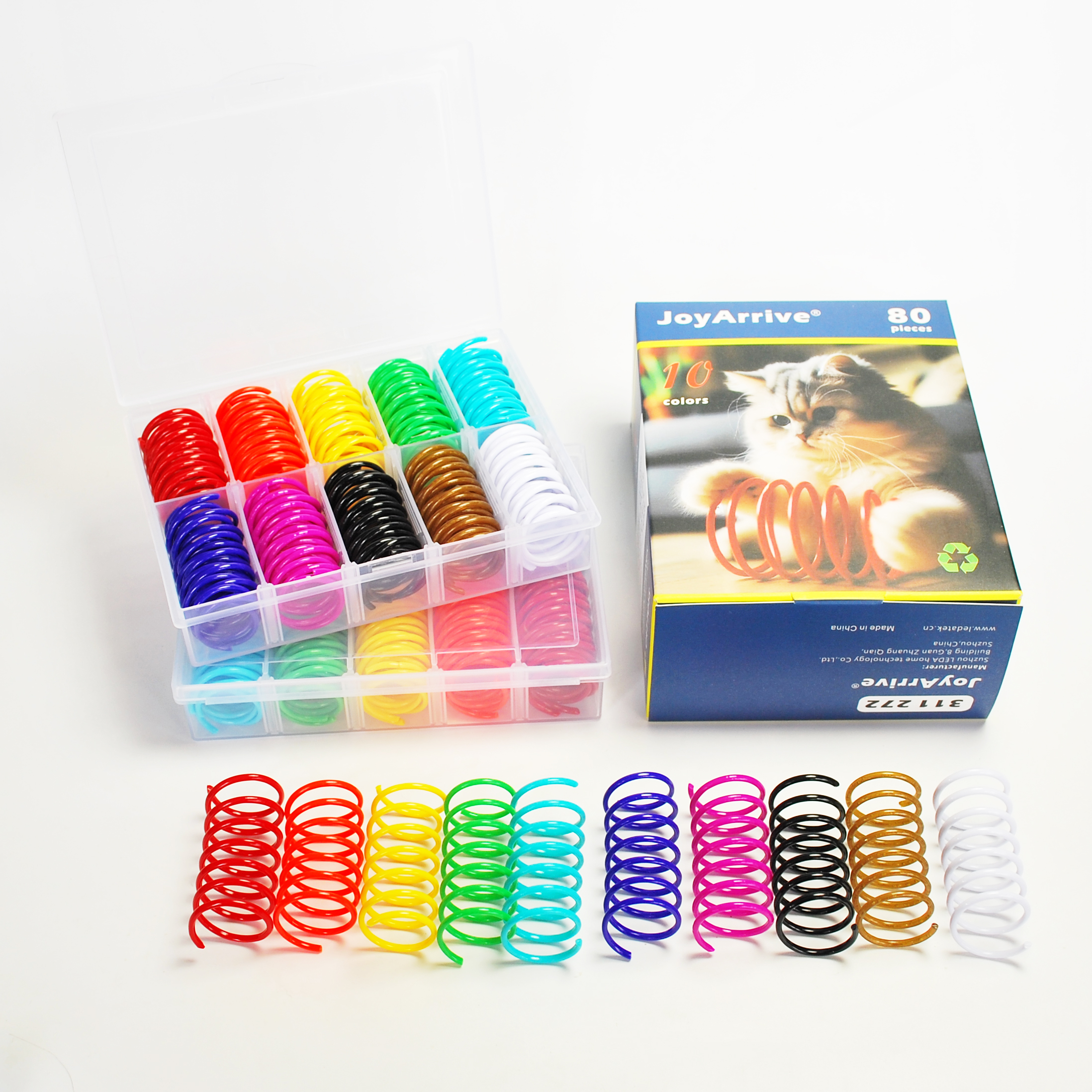 JoyArrive 80-Piece Cat Spring Toys Multicolor Set photo 3