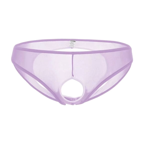 TANBOM Men's Holes Briefs Mesh Nylon Triangle Underwear Purple XXXL 1-Pack