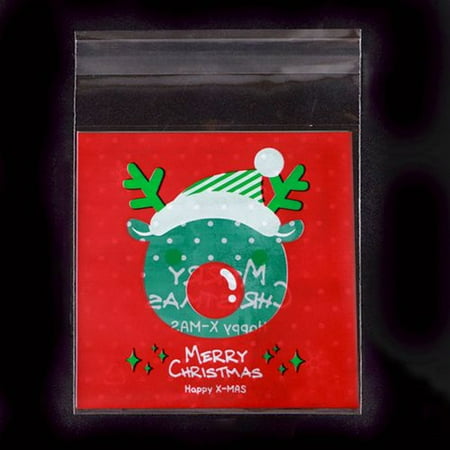 Christmas Cookies To Make Raypadula 100PCS Christmas Candy Cookie Bags 9 Different Style for Bakery Biscuit Chocolate Snacks Dessert Homemade Crafts ()