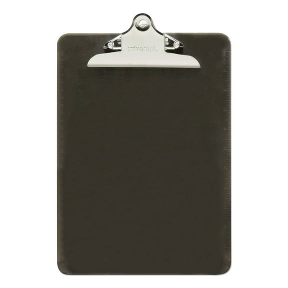 Universal UNV40306 1.25 in. Clip Capacity 8.5 in. x 11 in. Plastic Clipboard with High Capacity Clip - Translucent Black