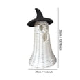 thumbnail image 2 of Handwoven Rattan Ghost Lantern with Witch Hat - 13.78 Inch White Wicker Ghost Decor, Light Up Halloween Decorations for Indoor Outdoor, Porch, Patio, Spooky Home Decor, Fall Harvest, 2 of 7