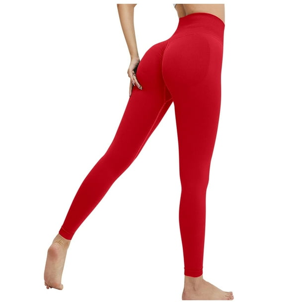 Pantalones de yoga sin costuras para mujer, color melocotón, de nylon y spandex, de cintura alta, para fitness, running, yoga y uso diario