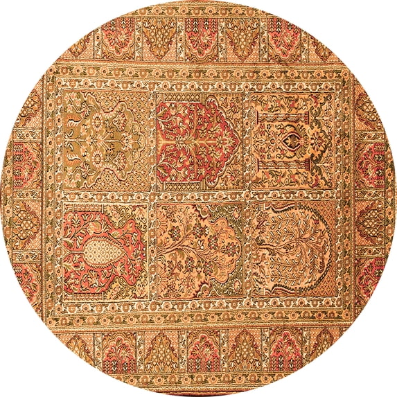 Ahgly Company Indoor Round Persian Orange Traditional Area Rugs, 8' Round