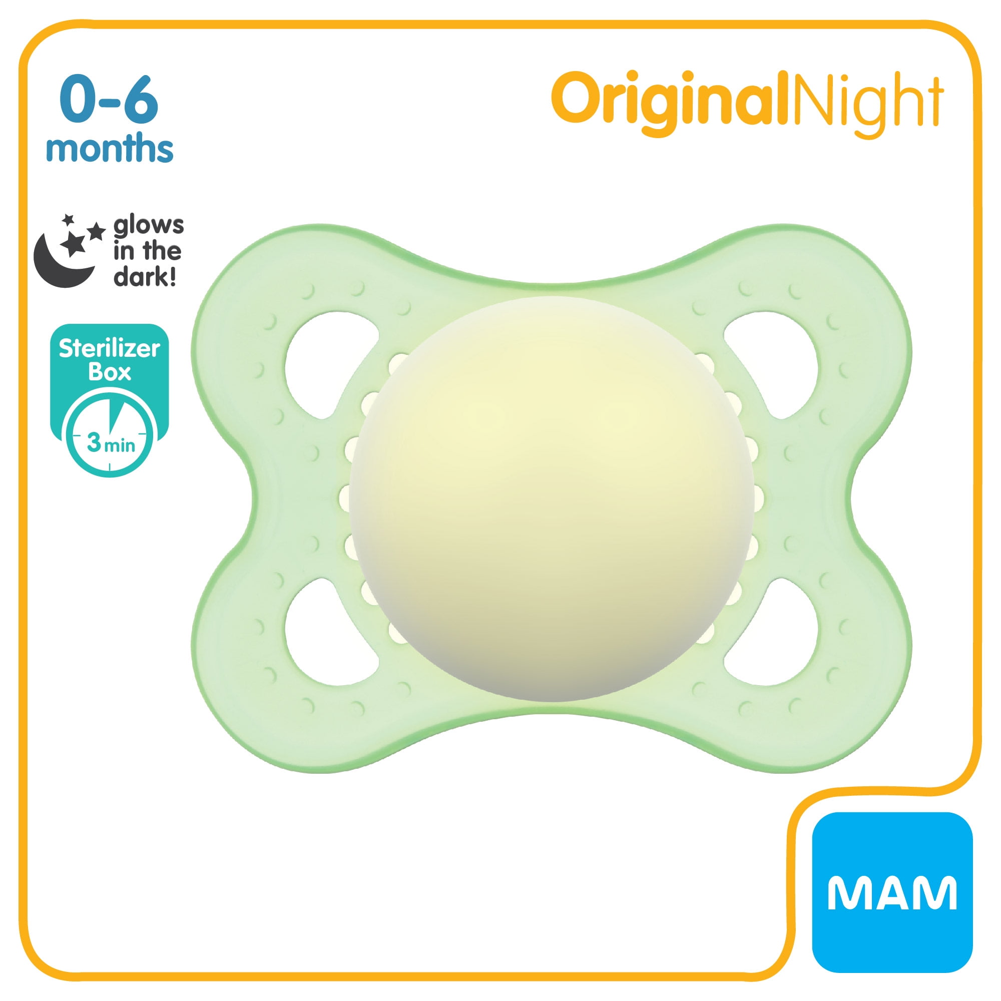 MAM Night Pacifier, 0-6 Months, 2 Pack