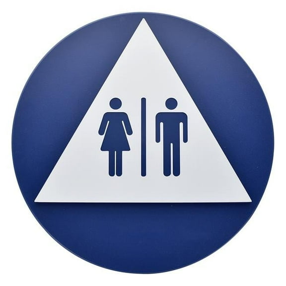 Hillman 844607 Triangle and Circle Unisex Restroom Sign (12")