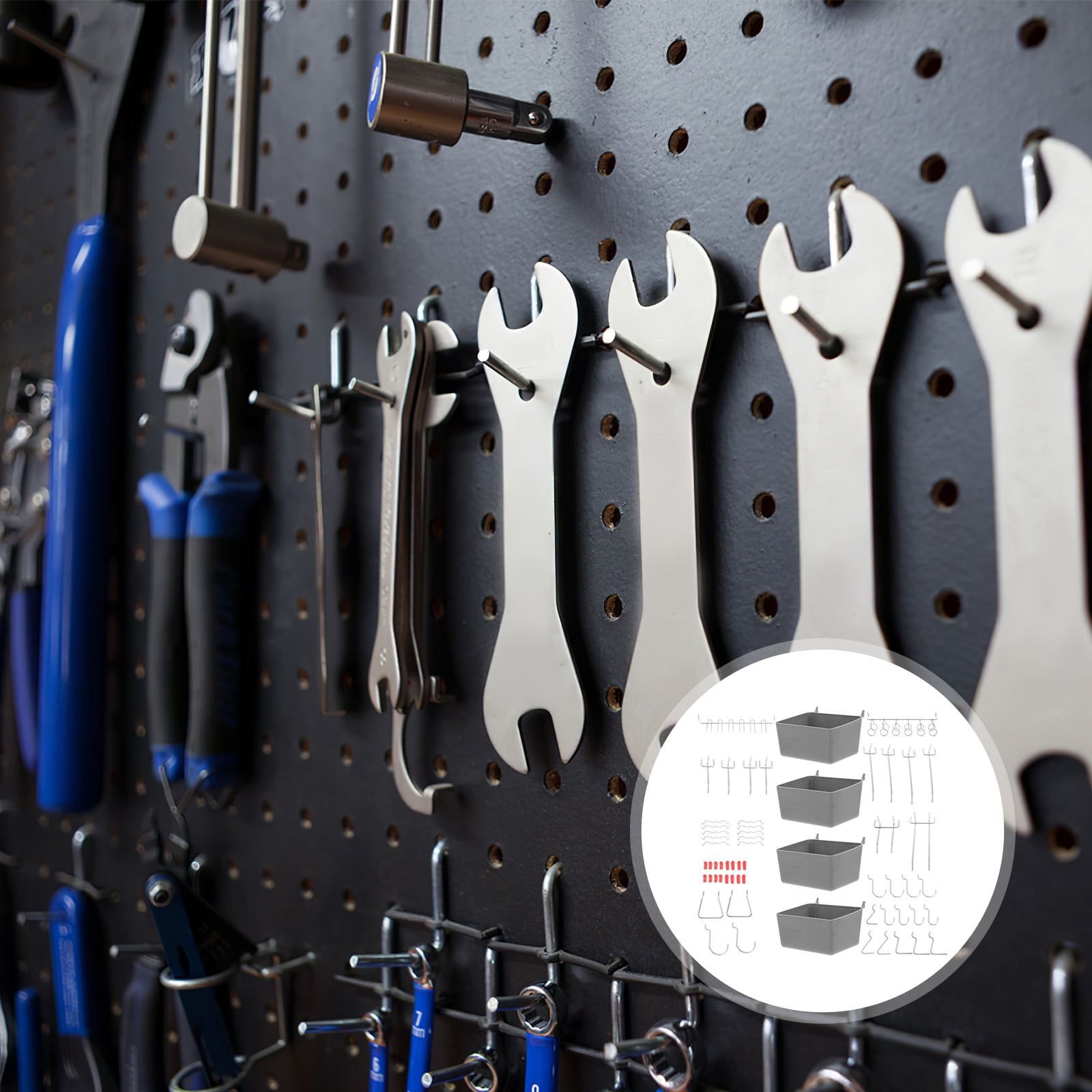 ETHZZLE peg board accessories Pegboard Hooks Stainless Steel Workshop Versatile 114pcs