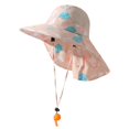 thumbnail image 4 of Oiyii Newborn Girl's Upf‑Protective Sun Hats Ocean Animal Printed Beach Excursion Bucket Hats Kids Headwear, Orange, 4 of 4