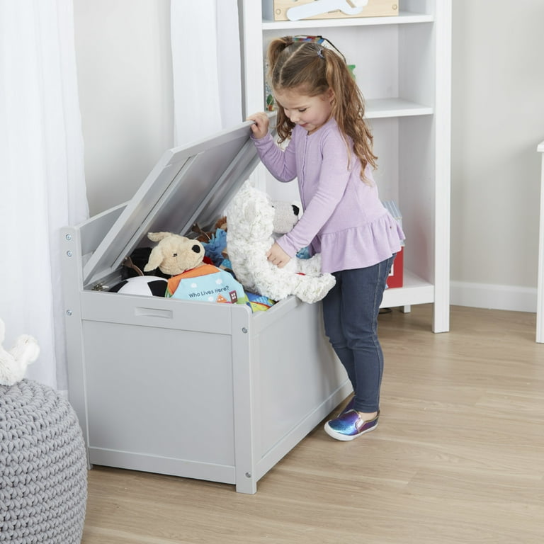 Melissa Doug Wooden Toy Chest Gray Walmart