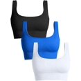 thumbnail image 1 of SURJDE Women's 3 Piece Medium Support Tank Top Ribbed Seamless Removable Cups Workout Exercise Sport Bra, 1 of 3
