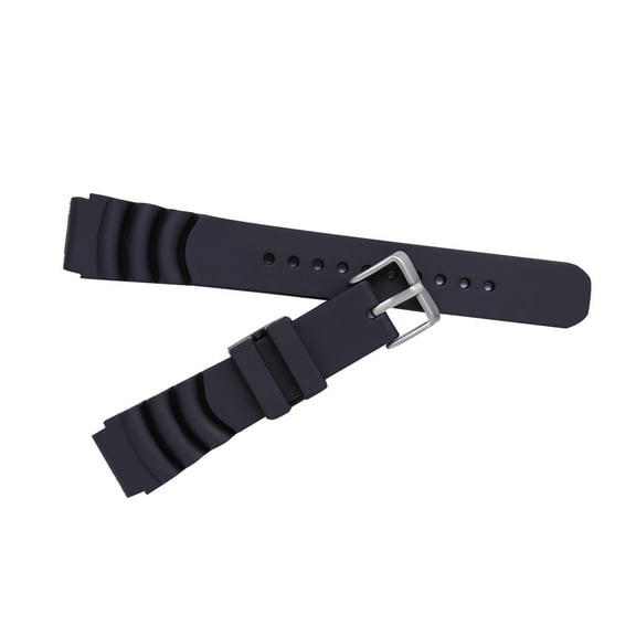 KALLORY Replacement Watch Band Strap 20mm Black Silicone Wristband for Fitness Compatible 1Pcs