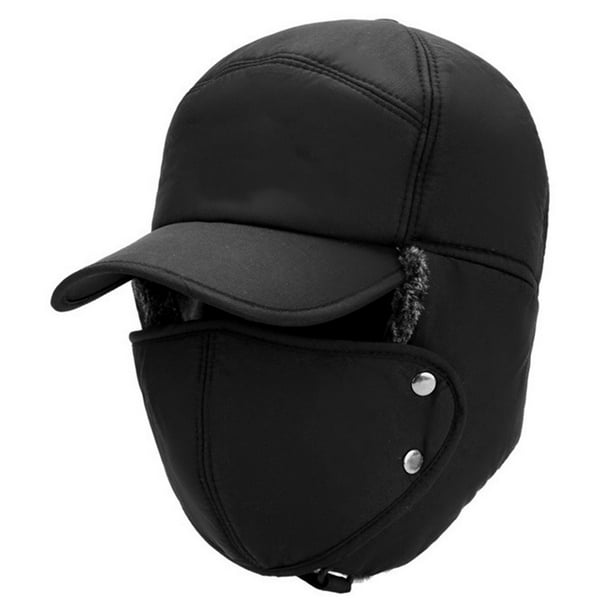 Gorro De Máscara Facial A Prueba De Viento Cálido De Invierno 3 En 1 Gorro De Bombardero De Piel Sintética Con Tapa De Oreja De Cara Completa Gorra De Esquí De Béisbol Muyoka Hogar