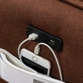 thumbnail image 4 of Ranon 70 Inch Sectional Chaise Sofa Pillows USB Ports Side Pockets Brown, 4 of 8