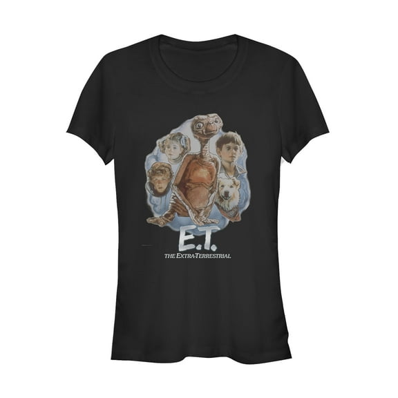 Junior's E.T. the Extra-Terrestrial New Family Graphic Tee Black Medium