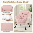 thumbnail image 6 of YYAo Accent Chairs,Modern Accent Chair with Folding Footrest and Head Pillow-Pink, 6 of 10