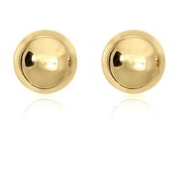AVORA 10K Yellow Gold 9mm Polished Ball Stud Earrings