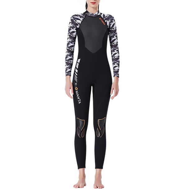 Naiovety Trajes de buceo DiveSail, traje de buceo para hombres y mujeres, traje de neopreno de manga larga, pantalones largos, mono para buceo, Deportes acuáticos Mujer Negro/Blanco L Naiovety OD003283-08