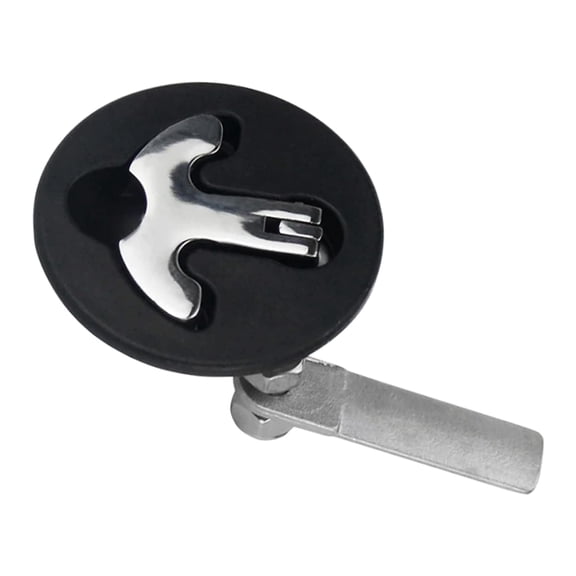 MARINE CITY Nylon Black Round Hatch 316 Stainless Steel Flush Pull Stem Latch Marine Grade T-Handle for Fishing Boat, Yacht Marine Accessories