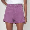 thumbnail image 4 of Aloohaidyvio Womens Denim Shorts Summer High Waisted Elastic Wasit Stretch Jean Shorts, 4 of 6