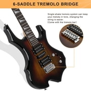 GLARRY Electric Guitar with Bag Beginner Burning Fire Style Sunset