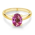thumbnail image 2 of Gem Stone King 2.20 Ct Oval Pink Mystic Topaz 10K Yellow Gold Ring, 2 of 4