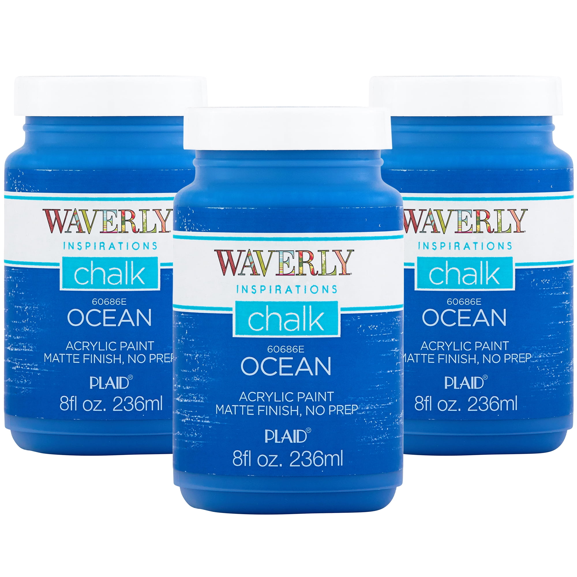 Waverly Inspirations Acrylic Chalk Paint Kit, Ocean, Set of 3, 8 fl oz Each
