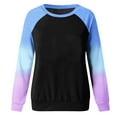 thumbnail image 5 of Bibifish Womens Sweatshirt Gradients Color Print Crewneck Raglan Sleeve Long Sleeve Pullover Tops Casual Loose Fit Daily Sweatshirts, 5 of 6