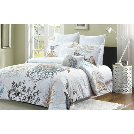 Style Quarters Aviary 7pc Comforter Set 100 Cotton Botanical Style Quarters Aviary 7pc Comforter Set 100 Cotton Botanical Fl And Birds On