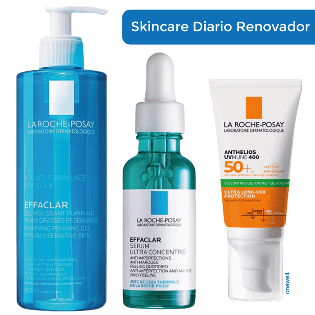 Kit Skincare Diario La Roche Posay: Limpiador, Sérum Y Protector Solar Fps 50+ Renovador Y Protección