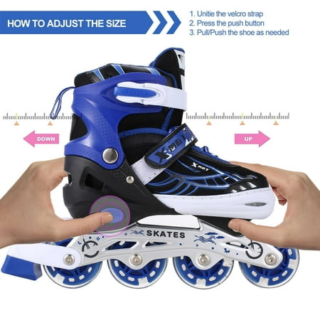 Adjustable Inline Skates with Light up Wheels Beginner Rollerblades Fun Illuminating Roller Skates for women Kids Boys and girls