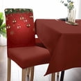 thumbnail image 6 of Chair Covers for Dining Room Set of 4,Winter Christmas Snowflakes Balls Stretch Seat Protector Removable Washable Chairs Slipcovers for Kitchen Banquet Wedding Hotel,Xmas Spruce Leaf Berry on Red, 6 of 6