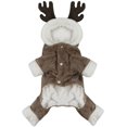 thumbnail image 1 of RV Cute Cartoon Pet Reno Cosplay Halloween Navidad Elk Disfraz Perro Cachorro Con Capucha Abrigo Chaqueta Ropa Suave Coral Terciopelo Polar Invierno Cálido Con Capucha Suéter Mono Traje Ropa para Perros Pequeños Gatos(S) Rojo Verde, 1 of 5