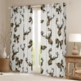 thumbnail image 2 of jejeloiu Jungle Animal Deer Blackout Curtains Set of 2 (52x84 Each),Rustic Camouflage Print Window Curtains,Camo Pattern Bowknot Curtains and Drapes For Kids,Microfiber Bedroom Decor, 2 of 6