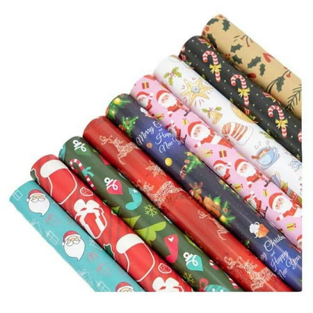 Panda Superstore 29.5 x 20.5 in. Random Pattern Christmas Gift Holiday Wrapping Paper, Multi Color - 10 per Roll