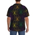 thumbnail image 5 of Xecao offers the Mardi Gras Carnival for Men's Casual Short-sleeved Shirt, a button-up collared shirt with a pocket, perfect for beach vacations and yacht travel in the XX-Large size., 5 of 7