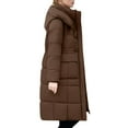 thumbnail image 5 of HAPIMO Women's Oversize Parka Long Jacket Coat Long Sleeve Zip Up Hooded Coat Casual Fall Winter Trendy Warm Coats Solid Pocket Quilted Coat Brown L, 5 of 7