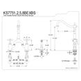 thumbnail image 2 of Kingston Brass KS7755BEXBS Essex Two-Handle 3-Hole Deck Mount Bridge Kitchen Faucet with Brass Side Sprayer in Oil Rubbed Bronze, 2 of 4
