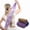 Dark, variant on 5 Pieces African Net Sponge with Handles Long African Exfoliating Net Washcloth Bath Sponge Net Cloth Wash Net Body Back Scrubber for Shower Loofah