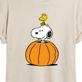 thumbnail image 3 of Peanuts - Snoopy Woodstock Pumpkin - Juniors Ideal Flowy Muscle T-Shirt, 3 of 6